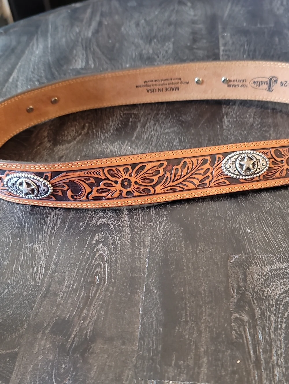 Justin leather top grain
